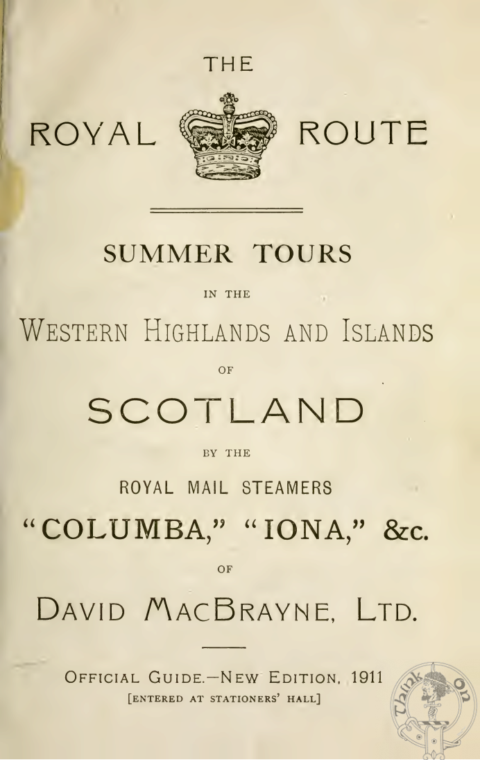 The 1911 Royal Route - David MacBrayne Ltd