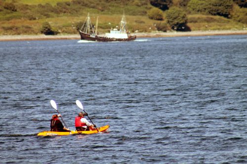 Kimmy and I enjoying a wee paddle in Campbeltown Loch